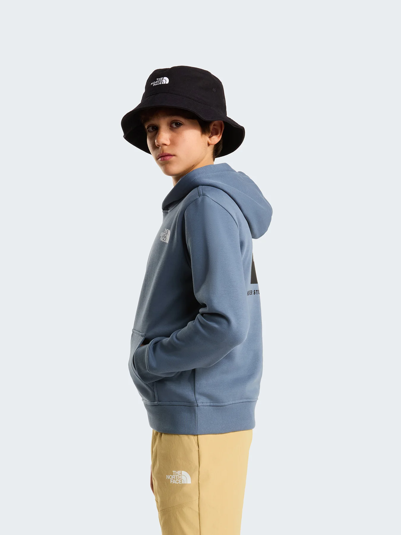 Kids' Box Logo Hoodie Grey - Image 5