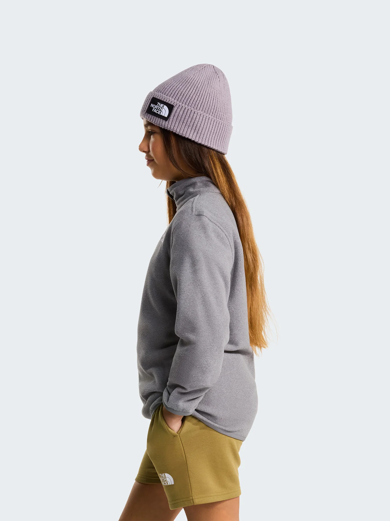 Kids' Glacier Quarter Zip Fleece Grey - Image 3