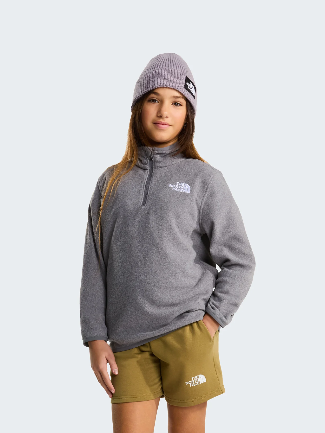 Kids' Glacier Quarter Zip Fleece Grey - Image 6