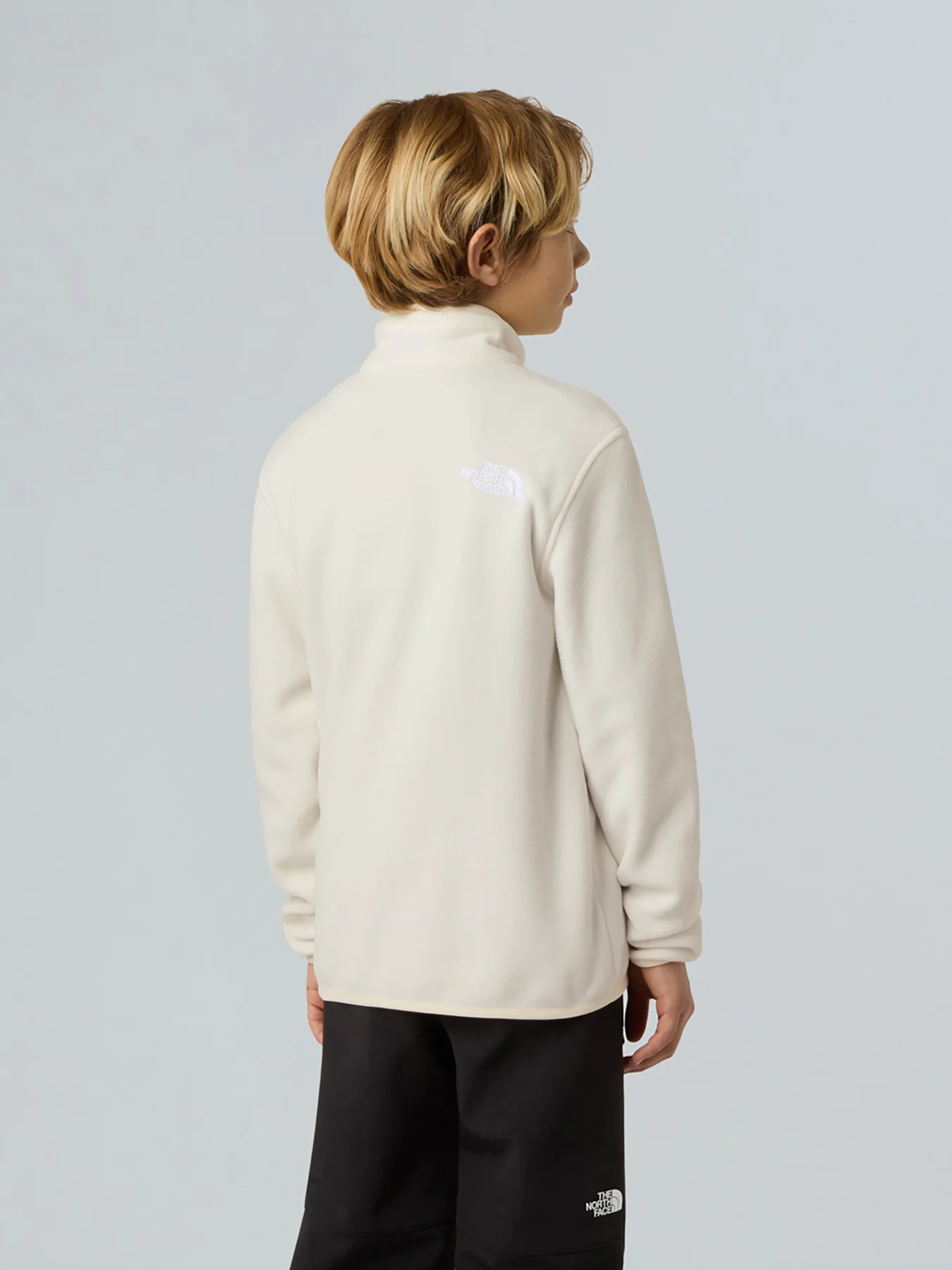 Kids’ Glacier Quarter Zip Fleece White - Image 3