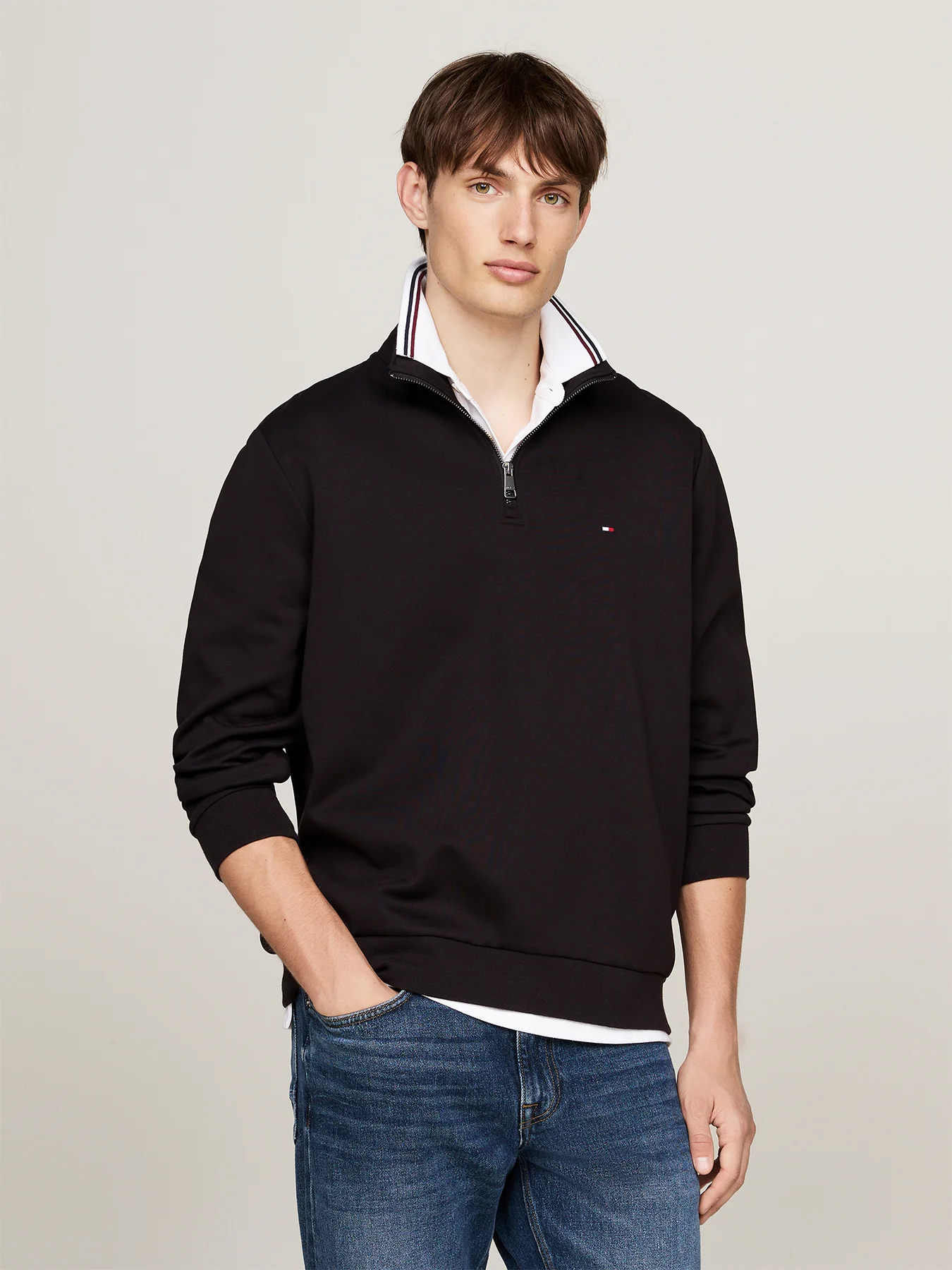 Performance Quarter-Zip Intechno Knit Jumper Black - Image 2