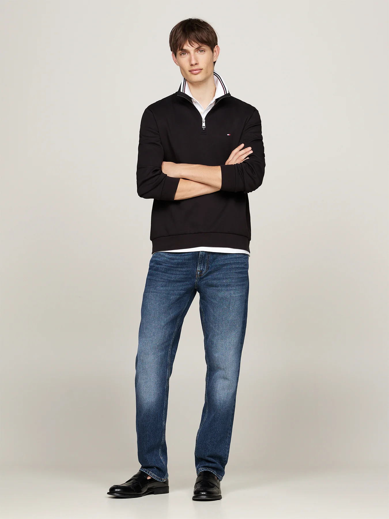 Performance Quarter-Zip Intechno Knit Jumper Black - Image 4
