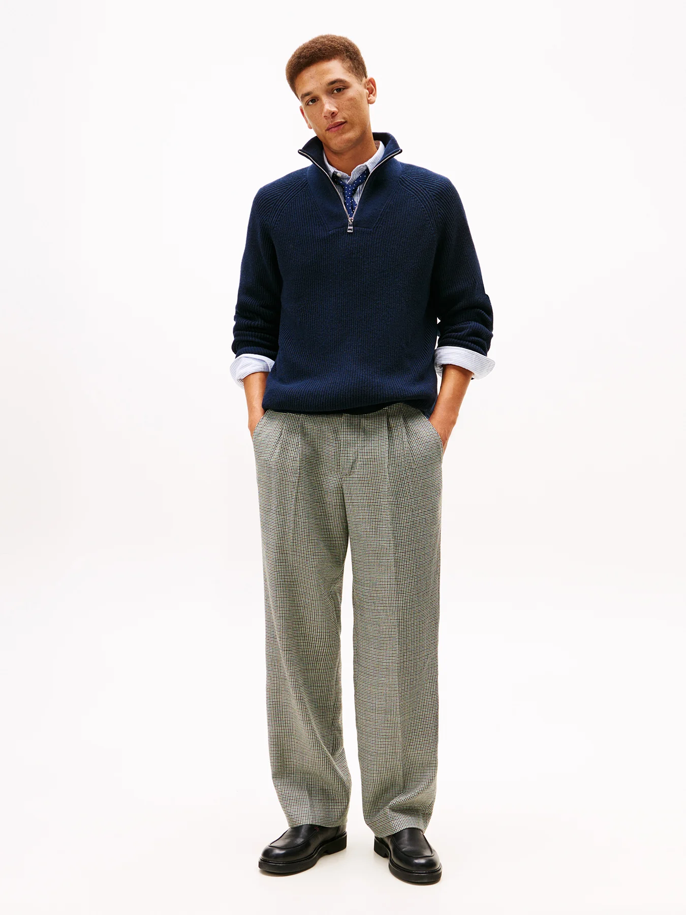 Fisherman Rib-Knit Relaxed Jumper Blue - Image 4