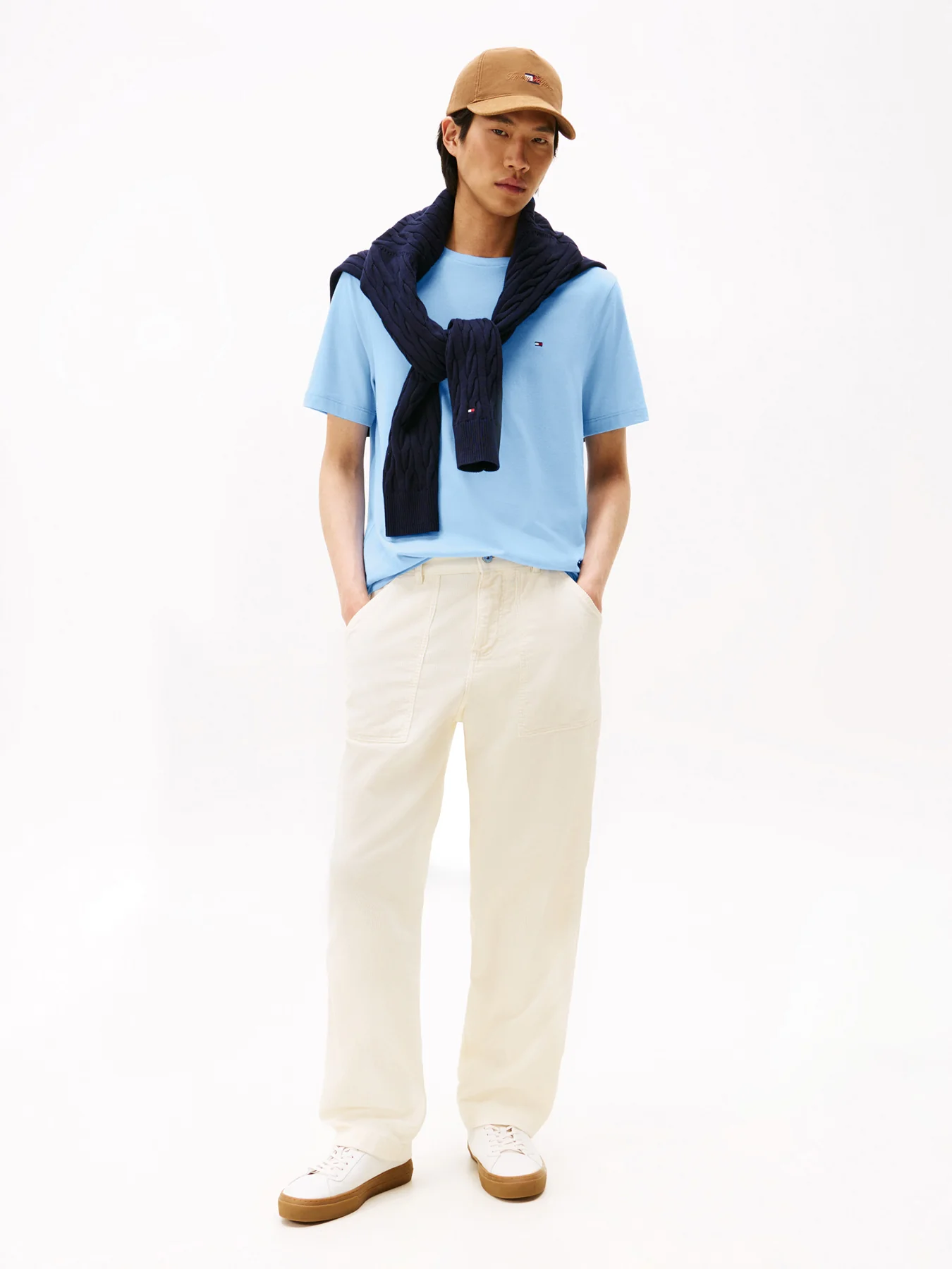 Flag Embroidery Crew Neck T-Shirt - Image 2