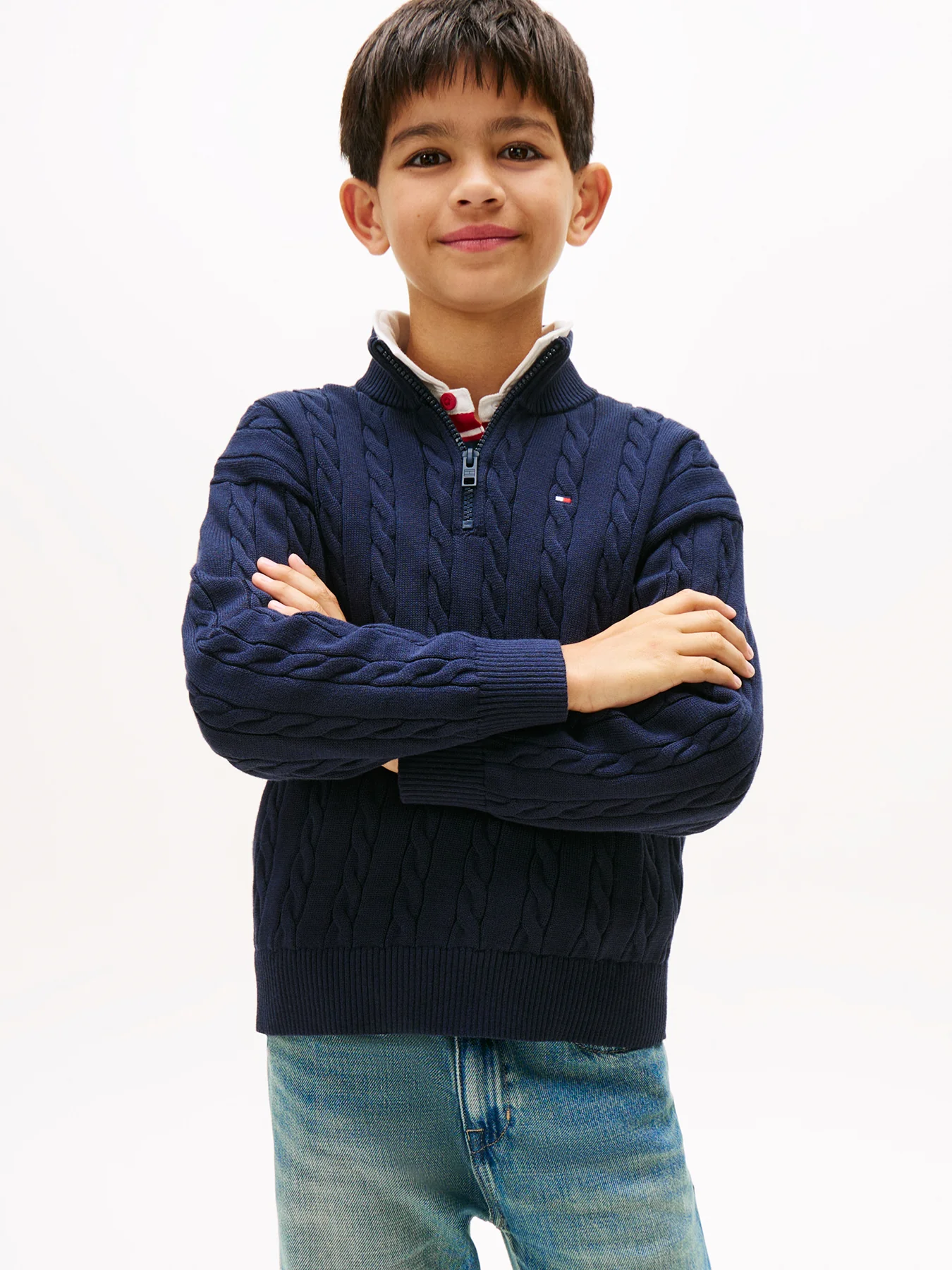 Kids’ Half-Zip Cable Knit Jumper - Image 2