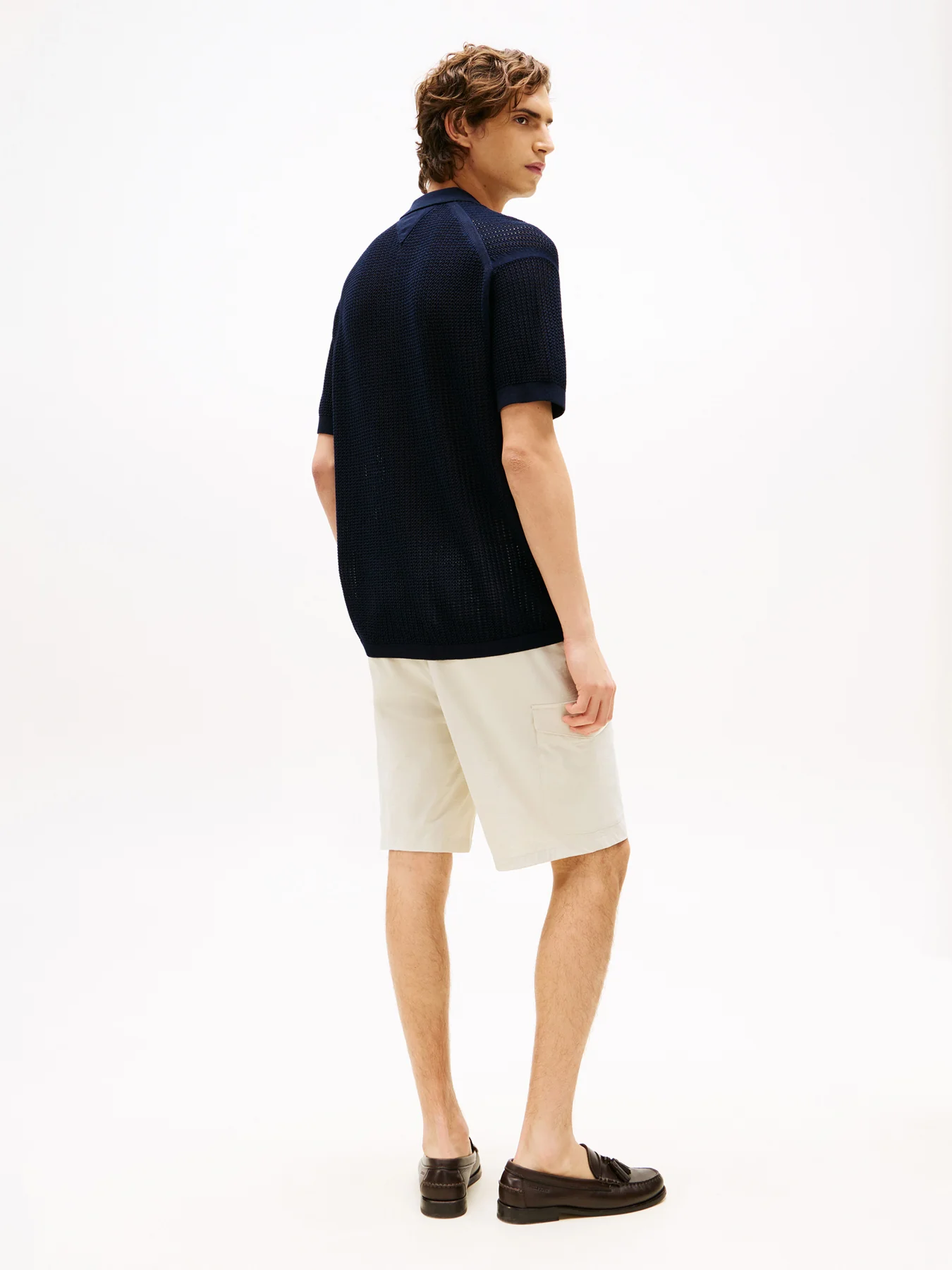 Relaxed Fit Open Knit Short Sleeve Shirt - Image 3