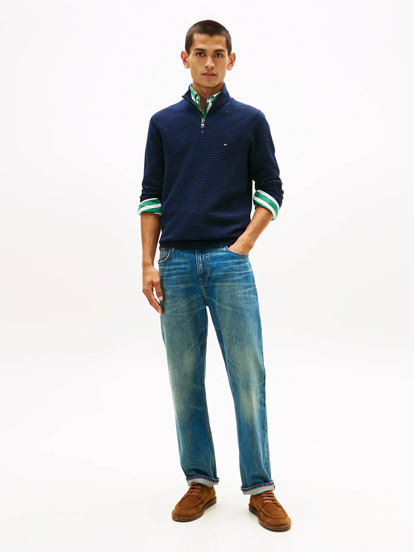 Half-Zip Knit Jumper Blue - Image 2