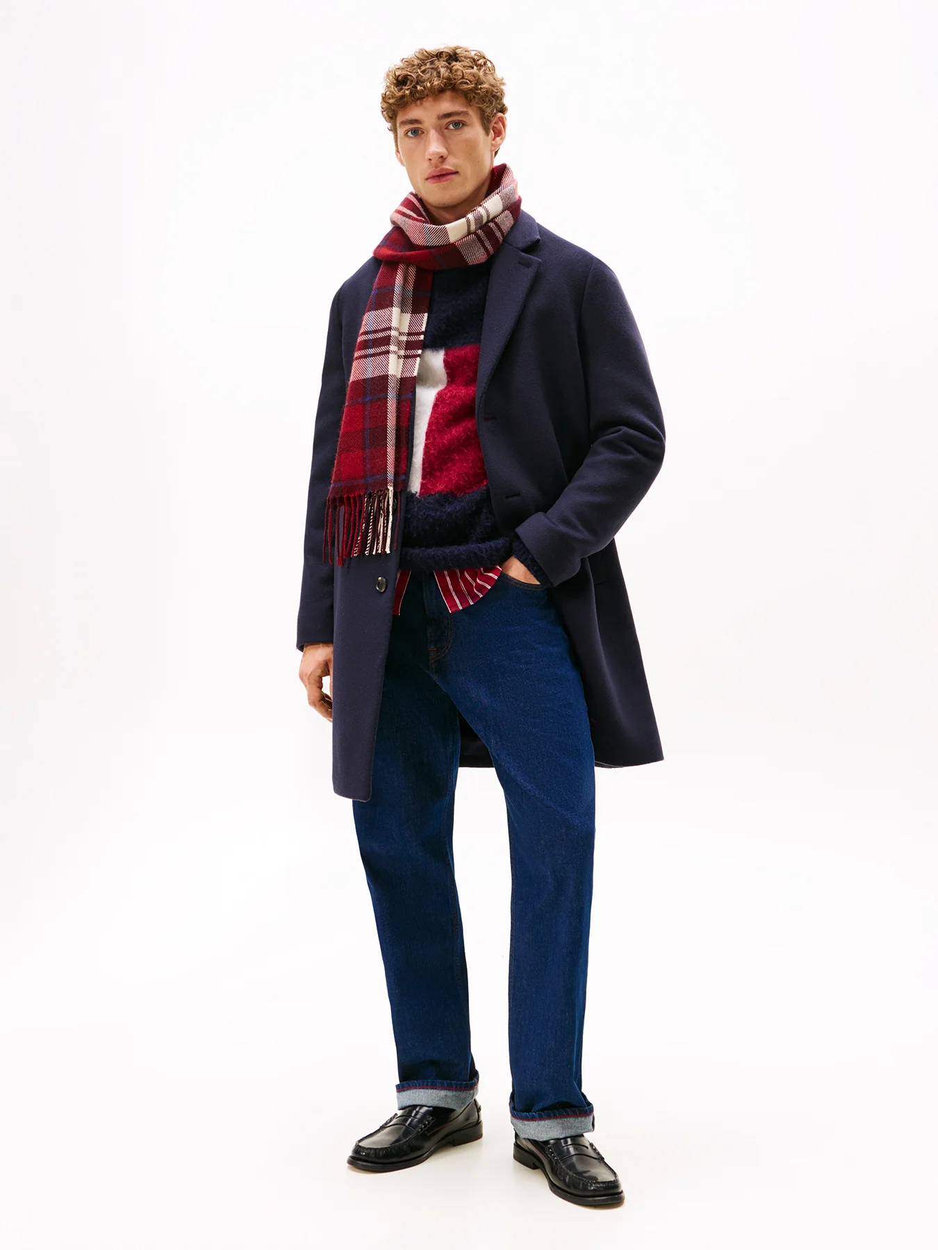 Wool Blend Single Breasted Coat Blue - Image 4