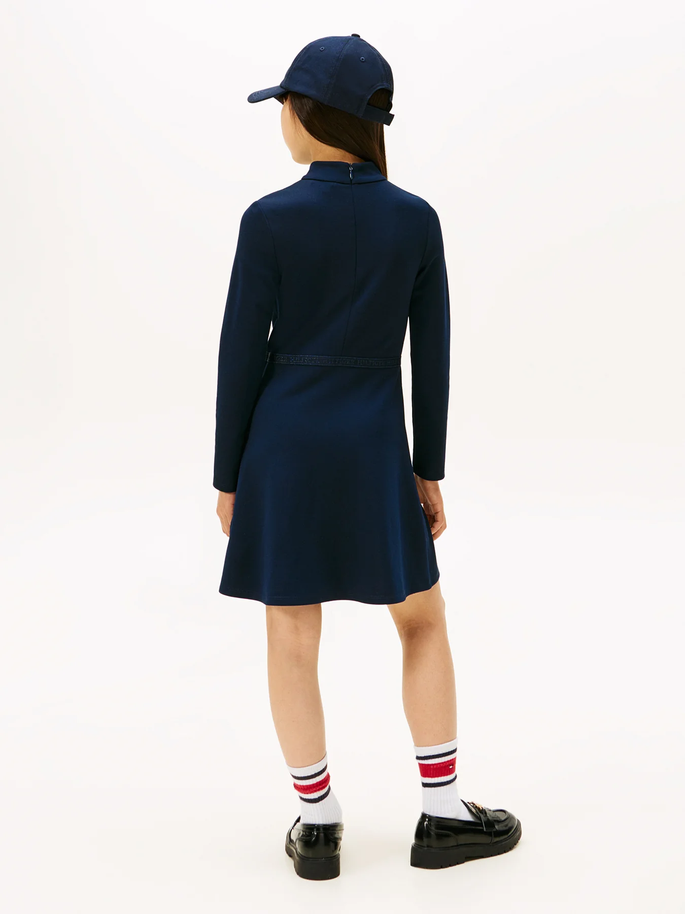 Kids’ Sparkle Logo Mock Neck Skater Dress - Image 3