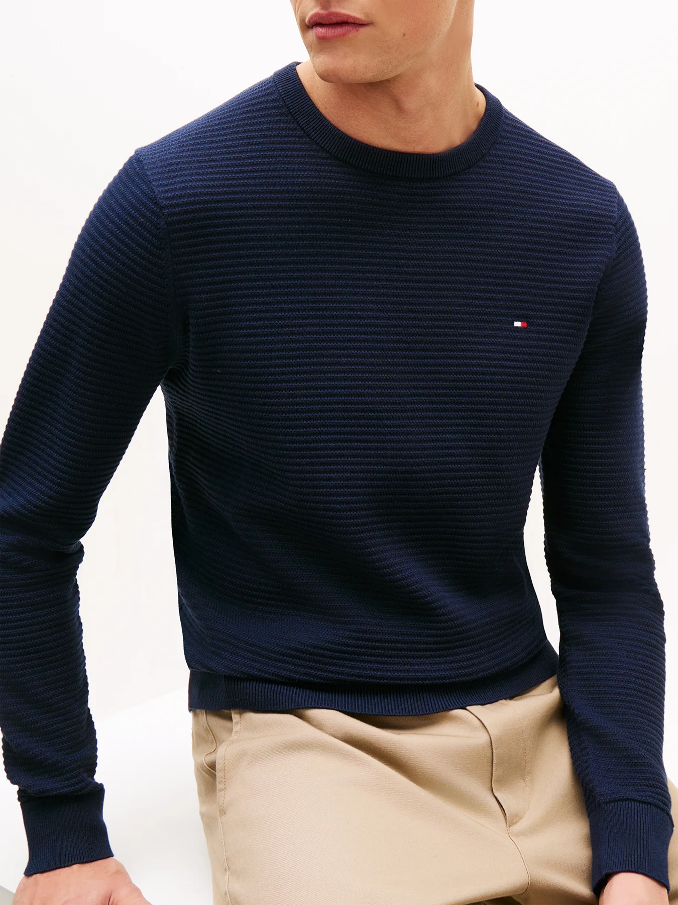 Textured Knit Jumper Blue - Image 5