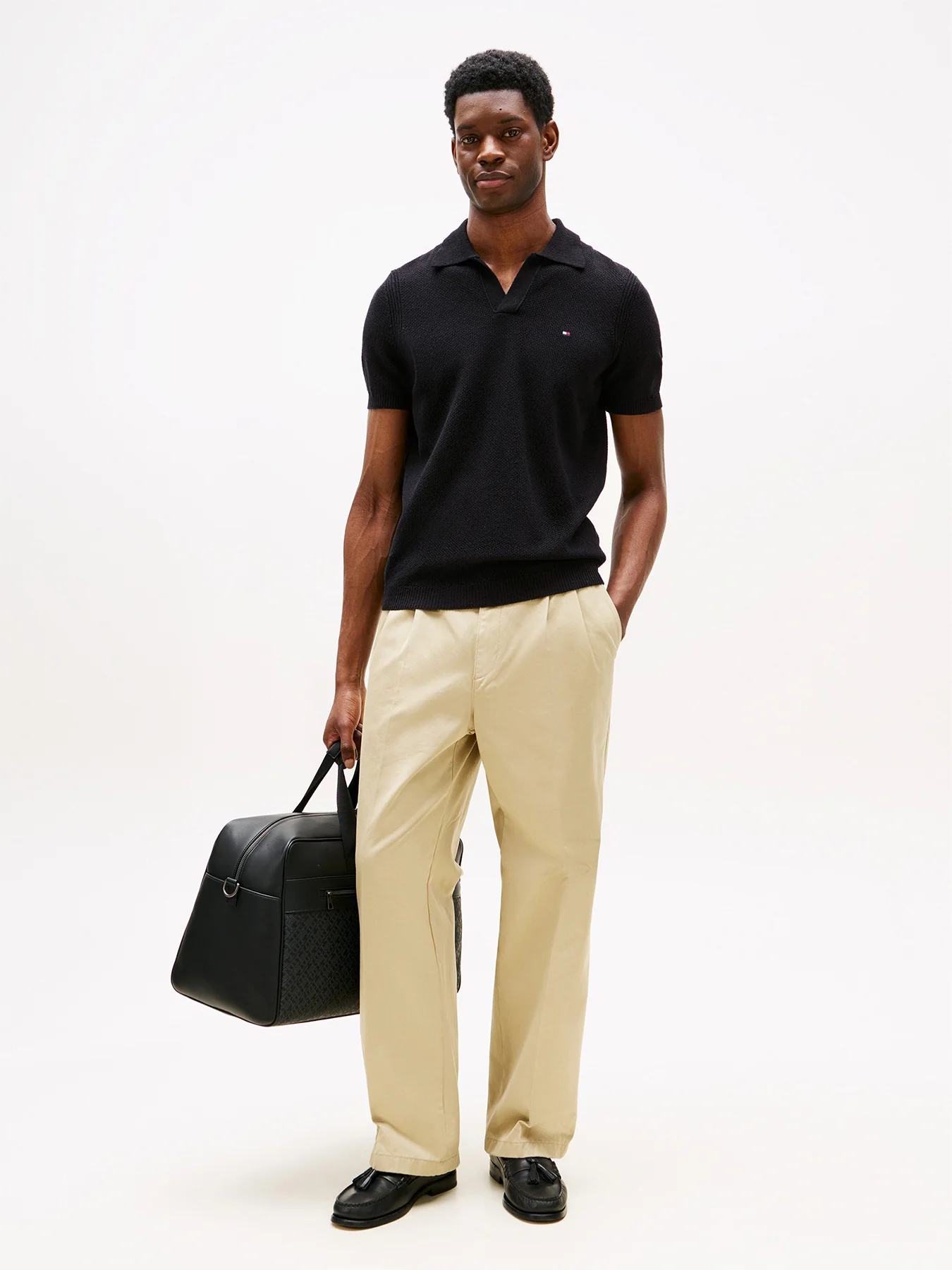 Textured Knit Polo Shirt - Image 4