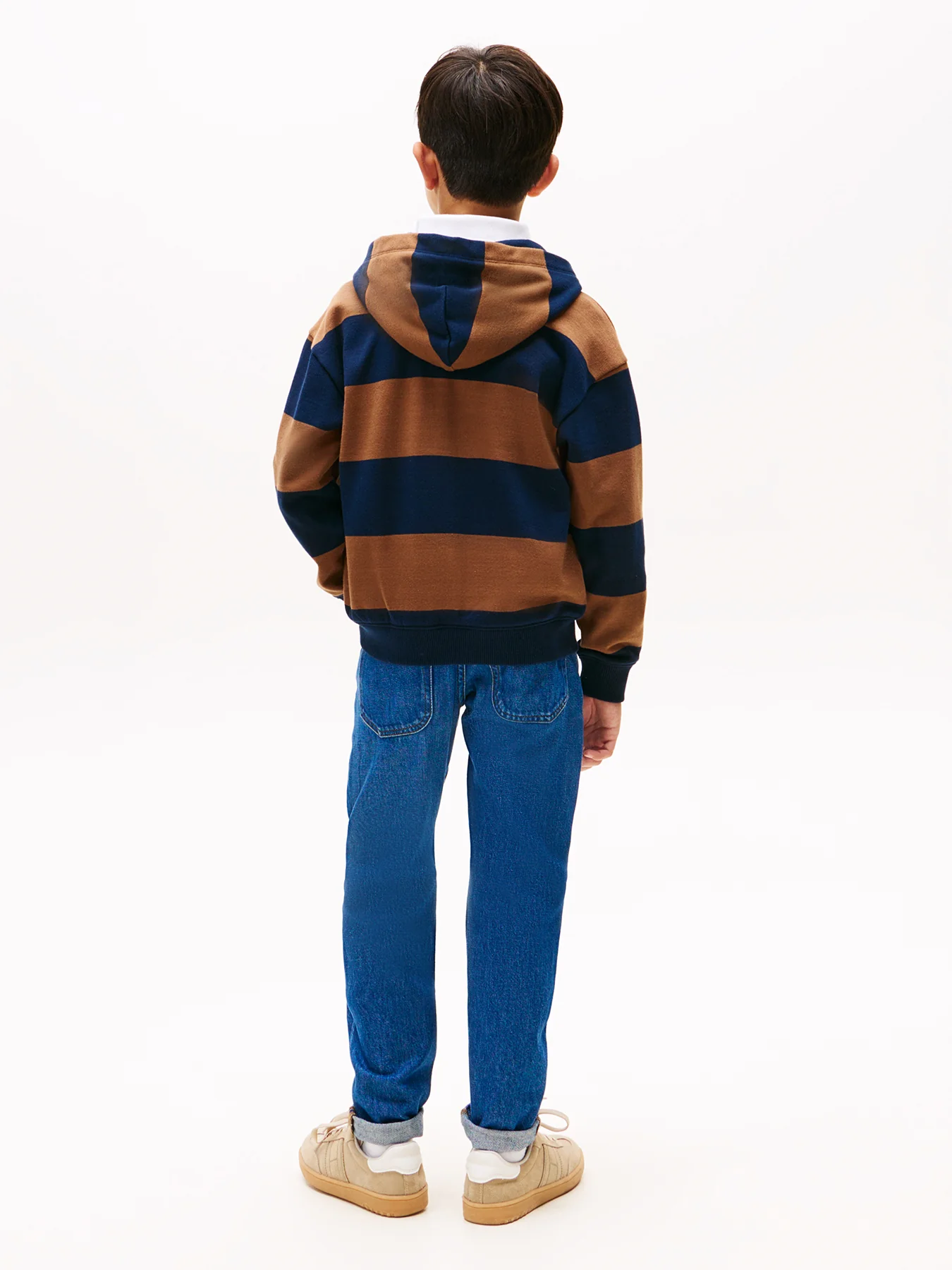 Kids’ Varsity Stripe Concealed Placket Hoody - Image 3