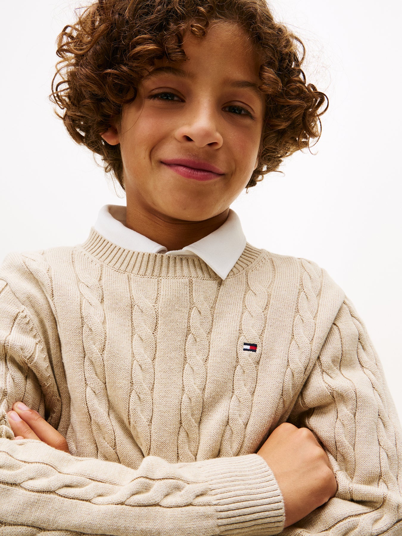 Cable Knit Crew Neck Jumper - Image 5