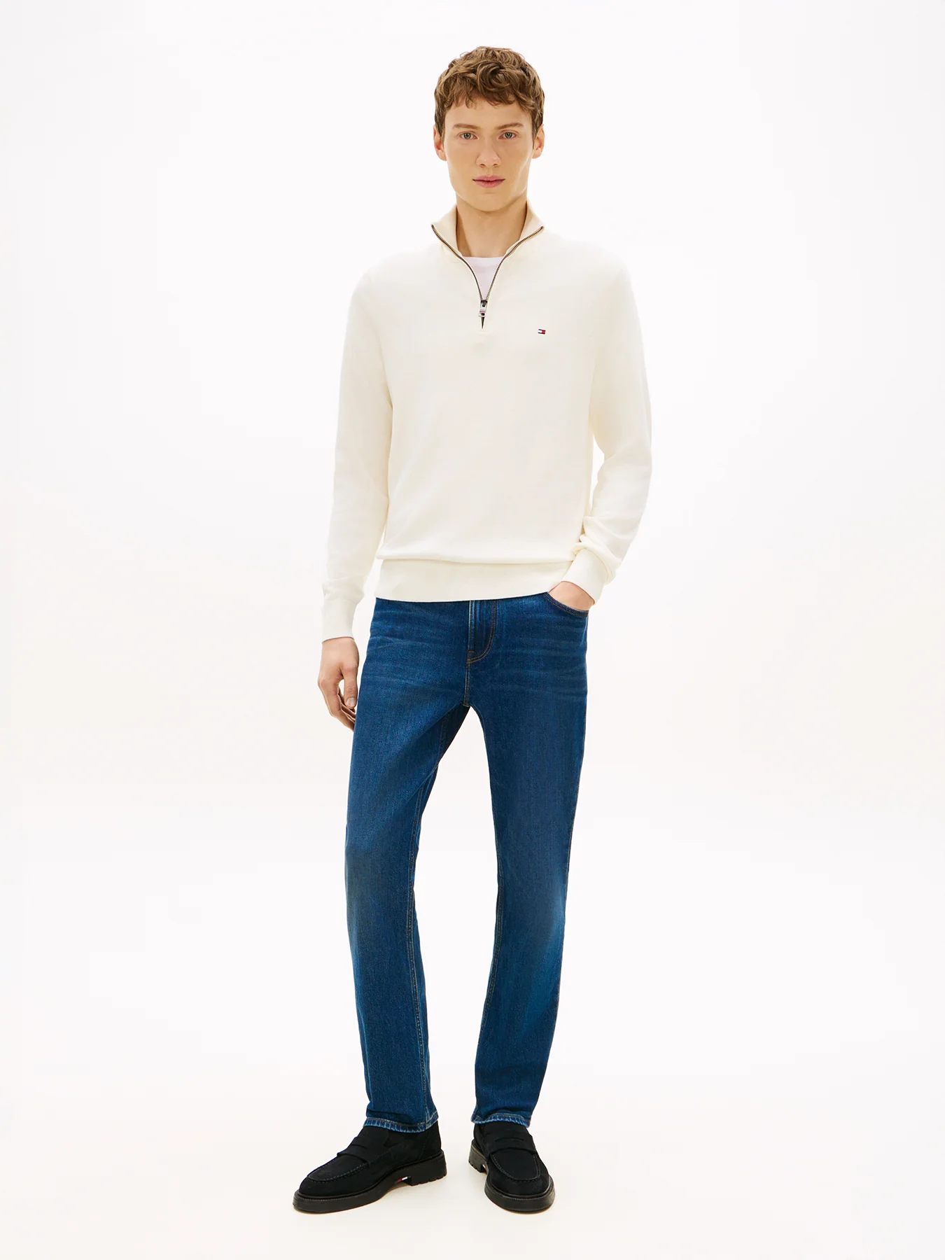 Half-Zip Jumper With Cashmere Cream - Image 3