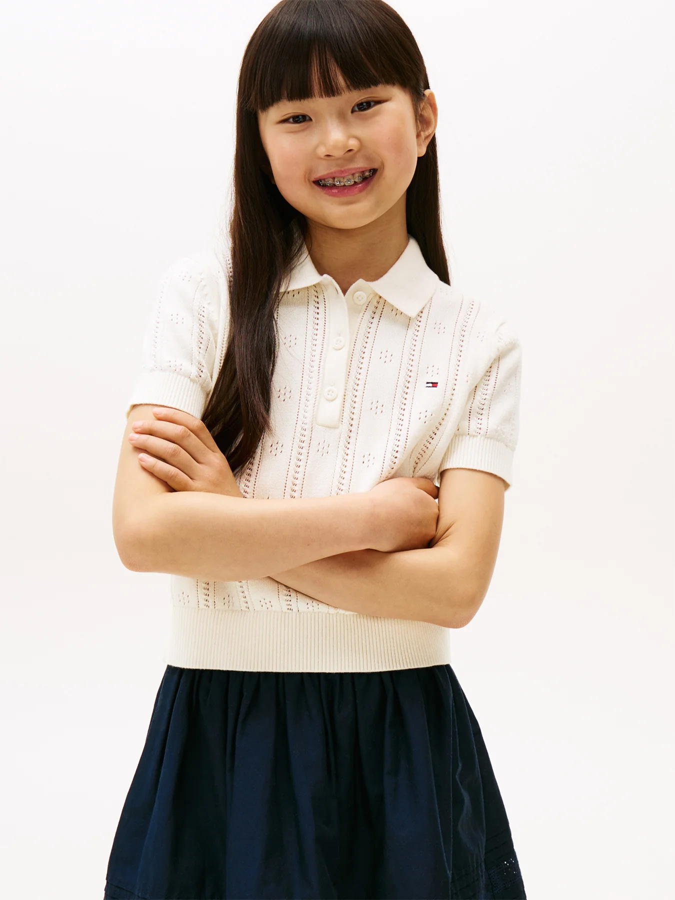 Pointelle Relaxed Polo Shirt - Image 2