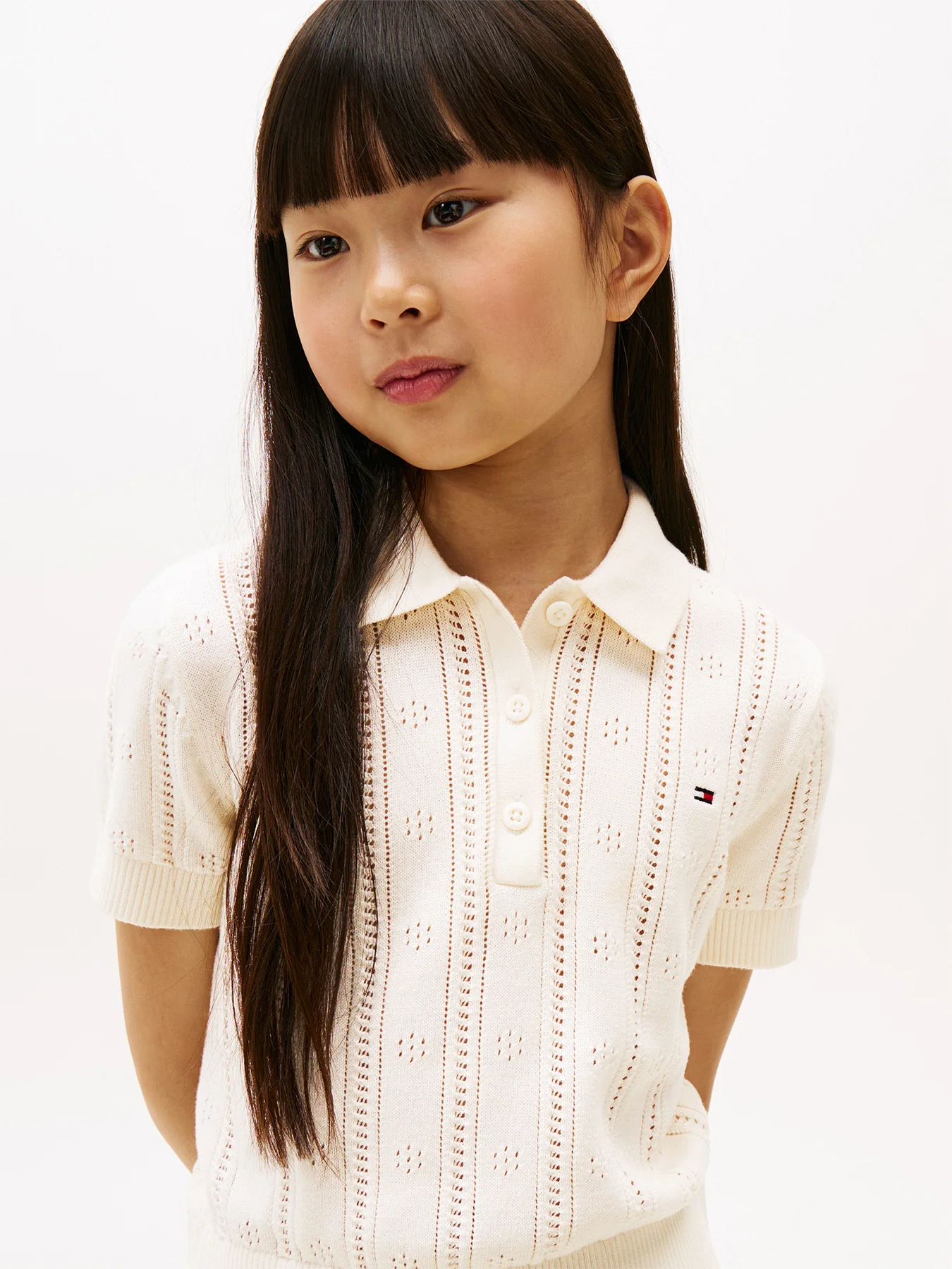 Pointelle Relaxed Polo Shirt - Image 5