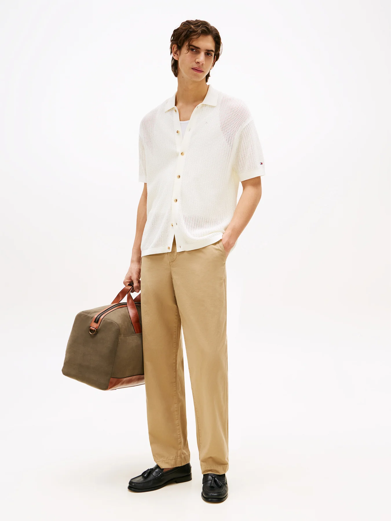 Relaxed Fit Open Knit Short Sleeve Shirt - Image 4