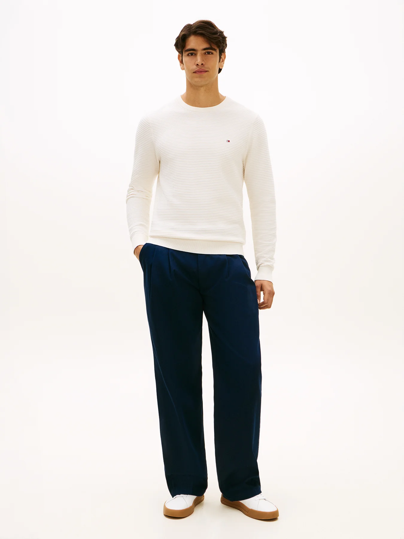 Textured Knit Jumper Cream - Image 2