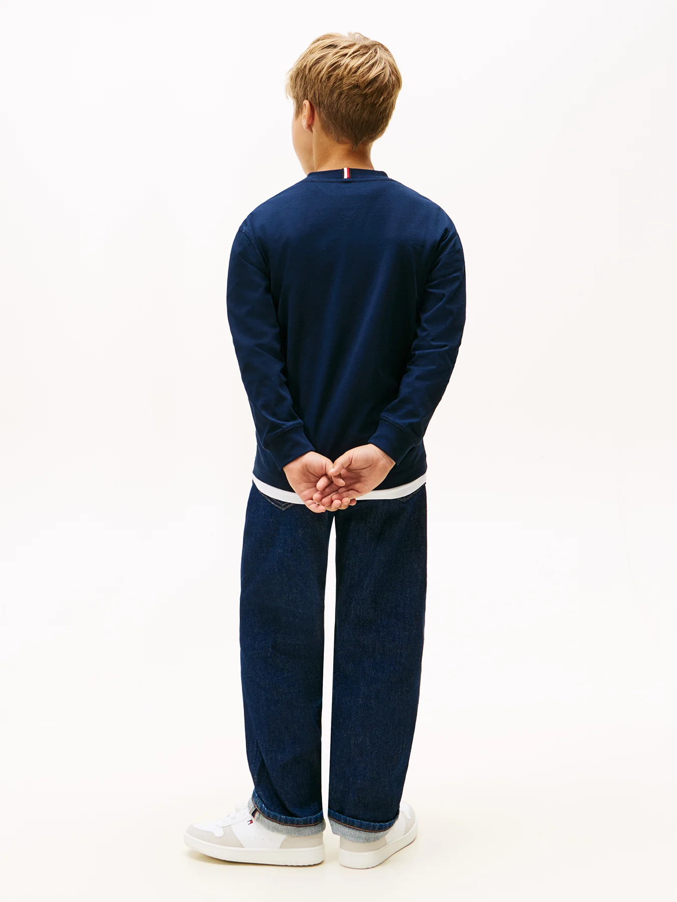 Kids’ Logo Print Long Sleeve T-Shirt Blue - Image 3