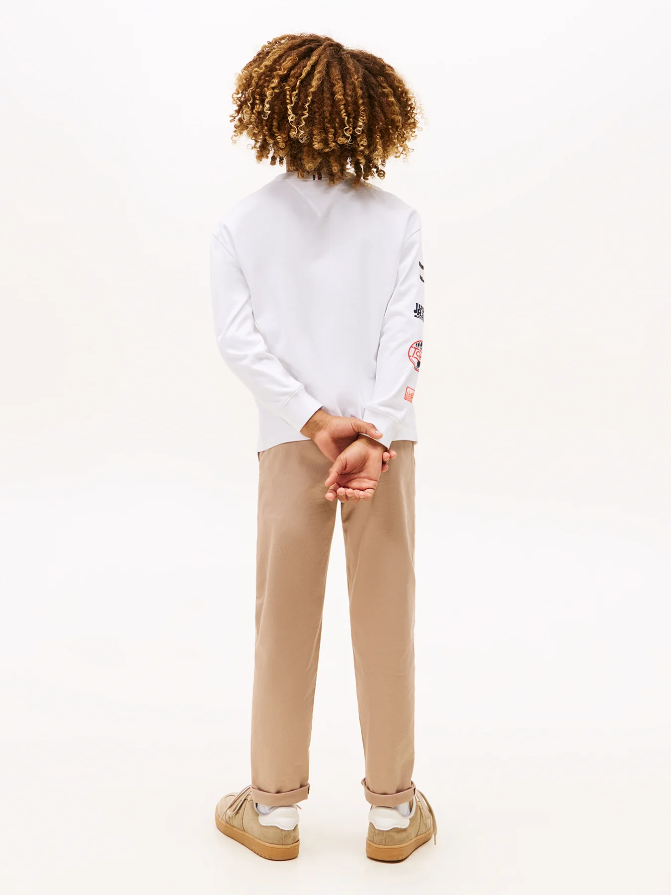Kids' Badge Long Sleeve T-Shirt White - Image 3