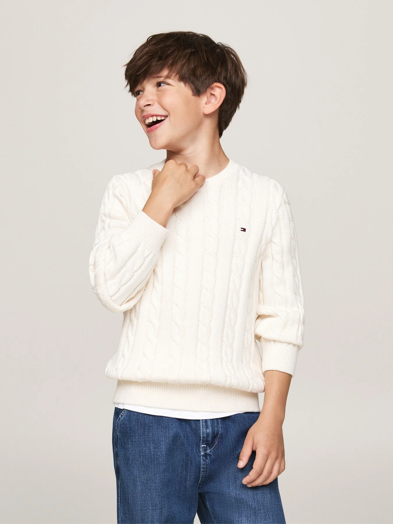 Cable Knit Crew Neck Jumper - Image 2