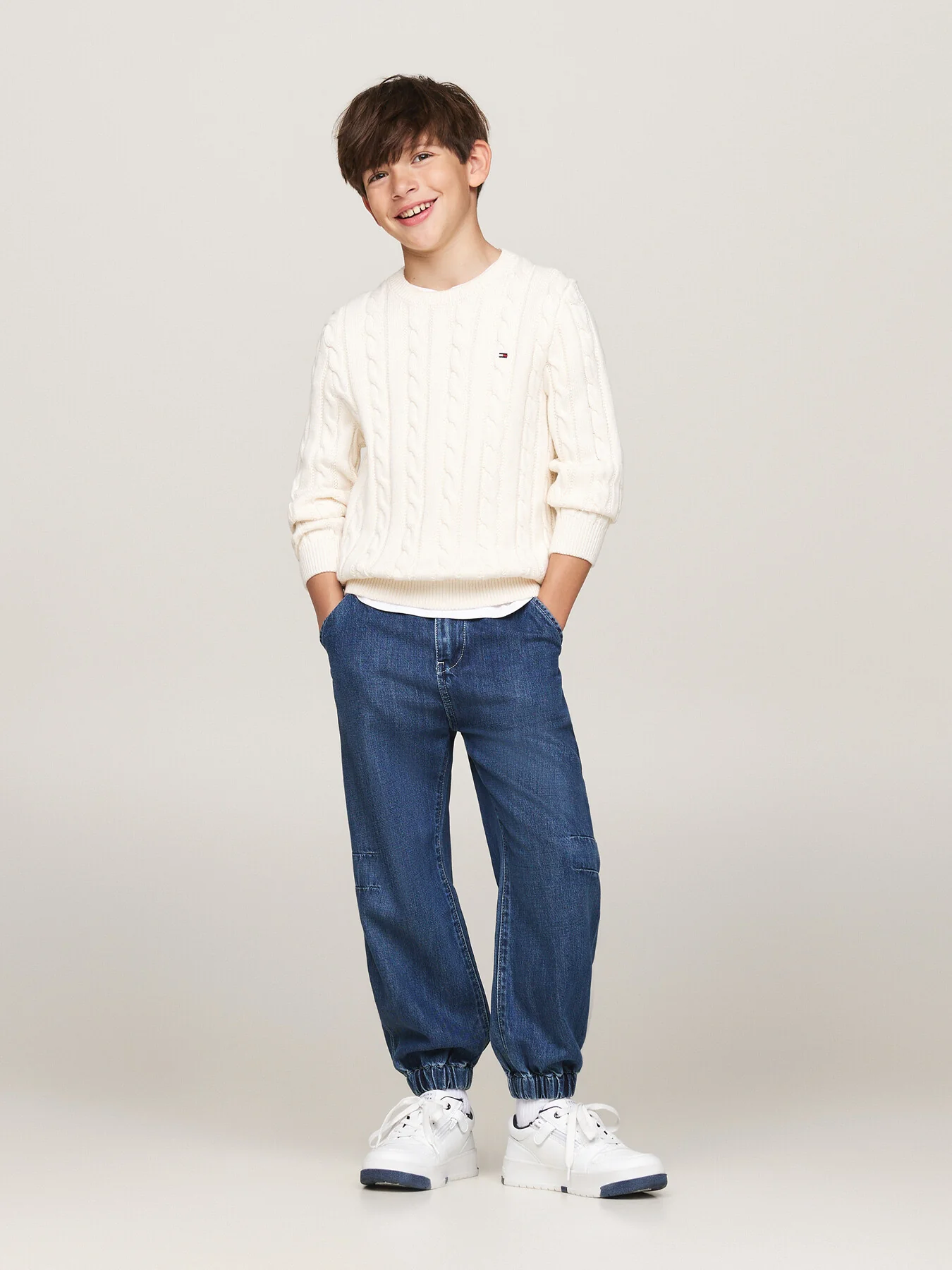 Cable Knit Crew Neck Jumper - Image 3