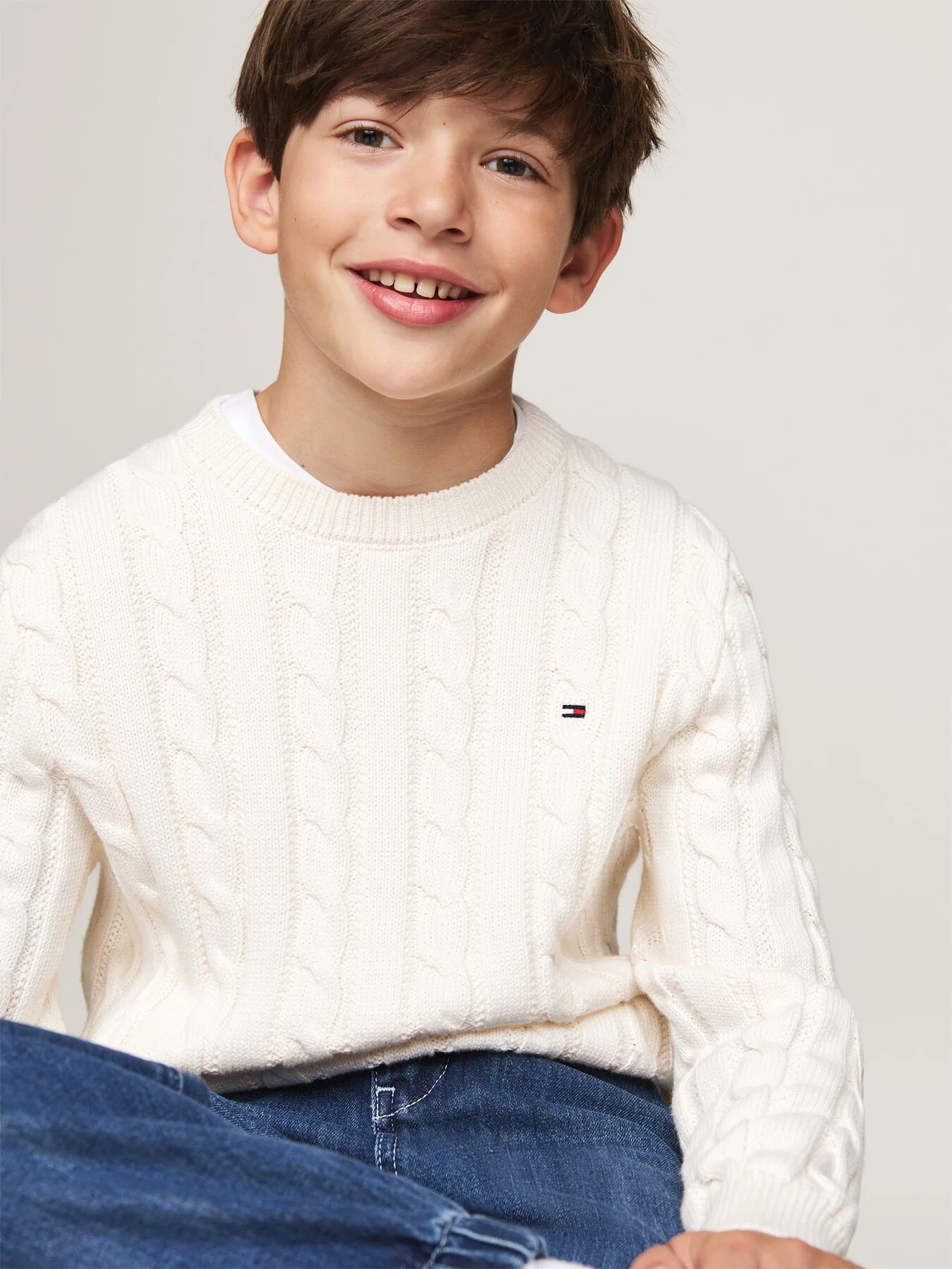 Cable Knit Crew Neck Jumper - Image 4