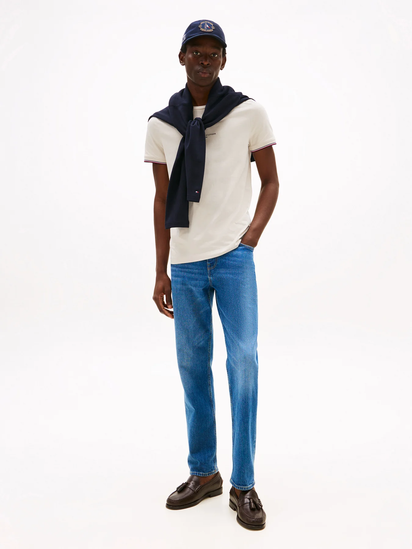 Signature Tipped Slim Knit T-Shirt - Image 2