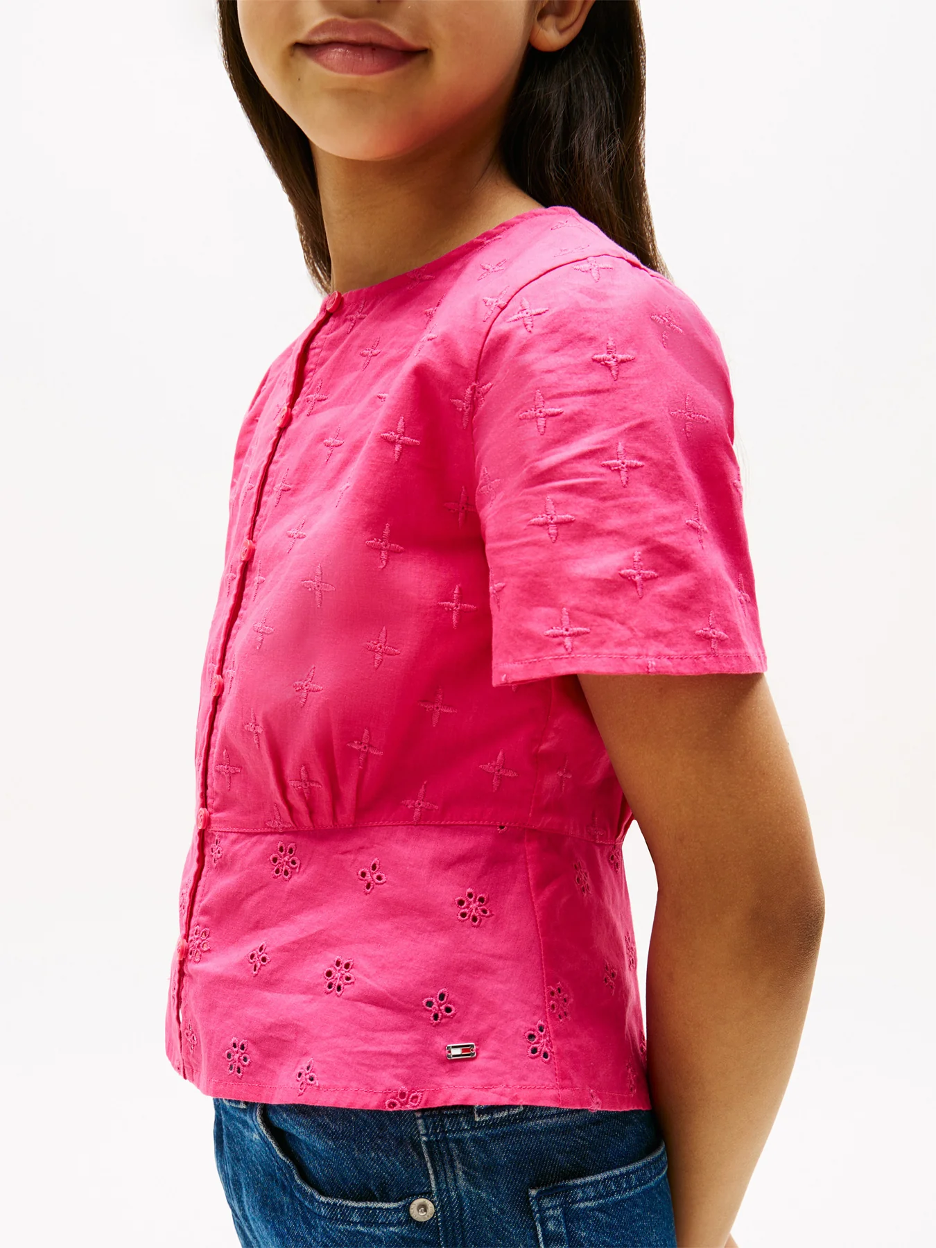 Broderie Anglaise Short Sleeve Blouse - Image 5
