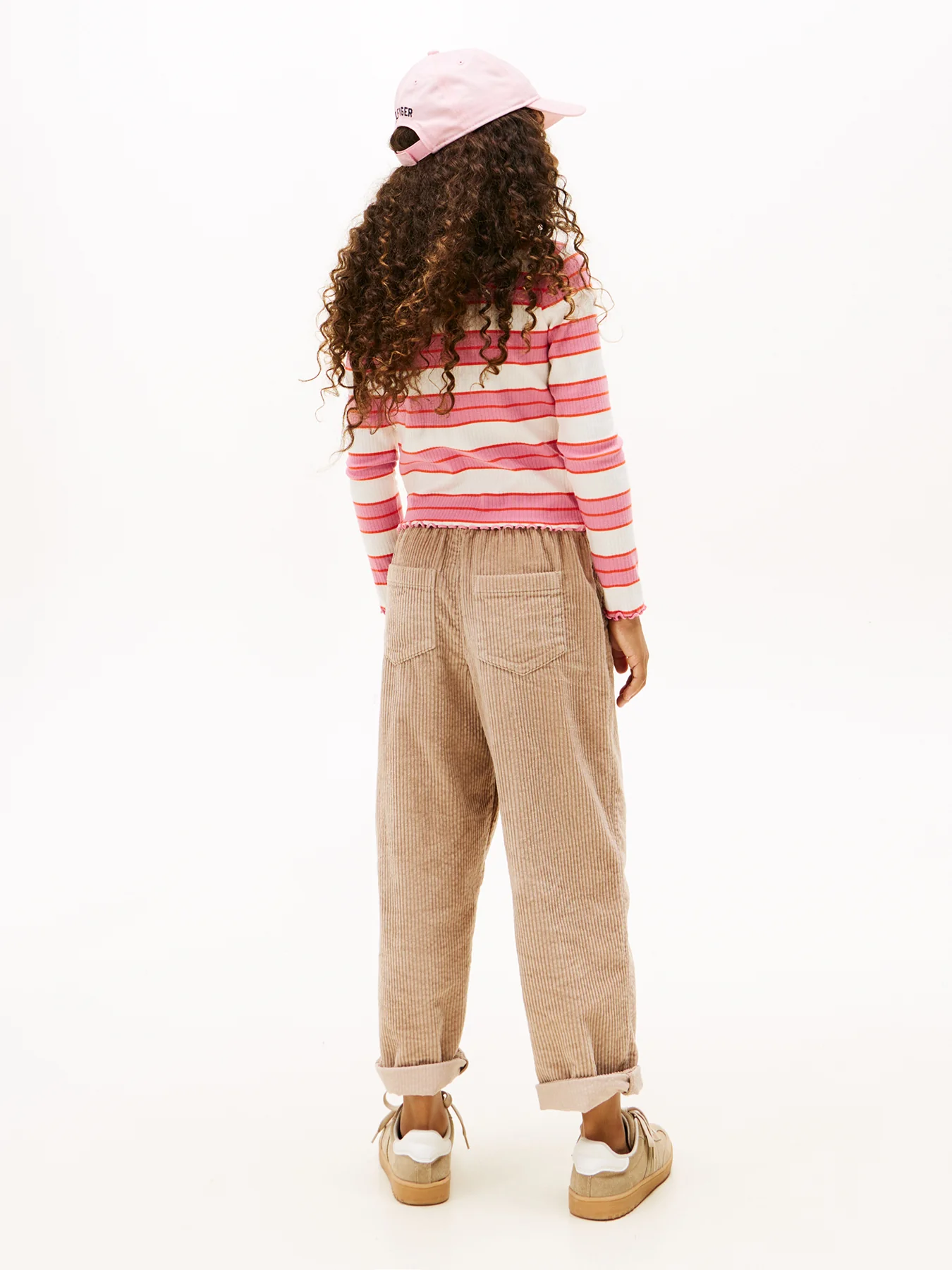 Pink Ribbed Slim Mock Neck Top - Image 3