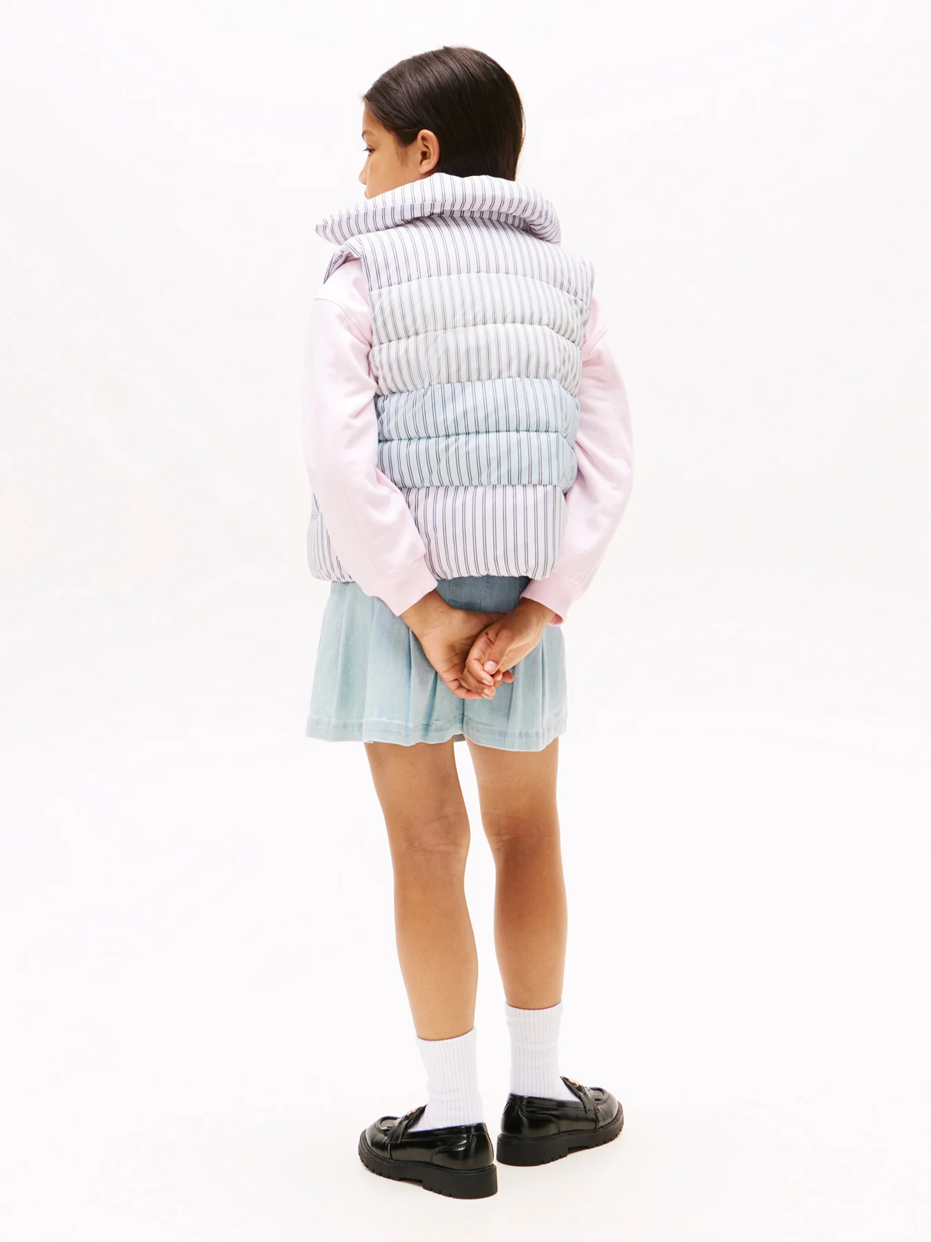Mixed Stripe Relaxed Quilted Gilet - Image 3