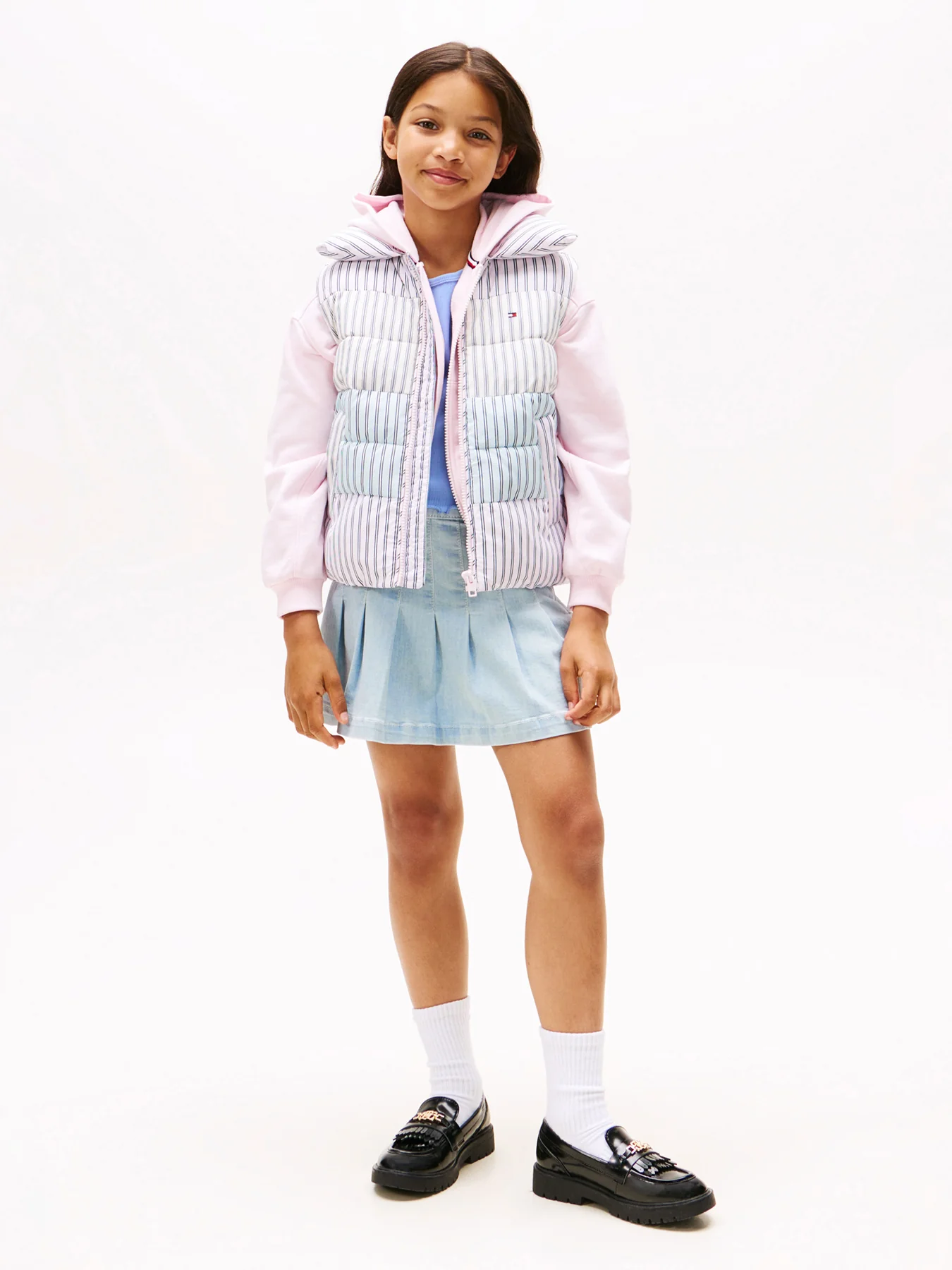 Mixed Stripe Relaxed Quilted Gilet - Image 4