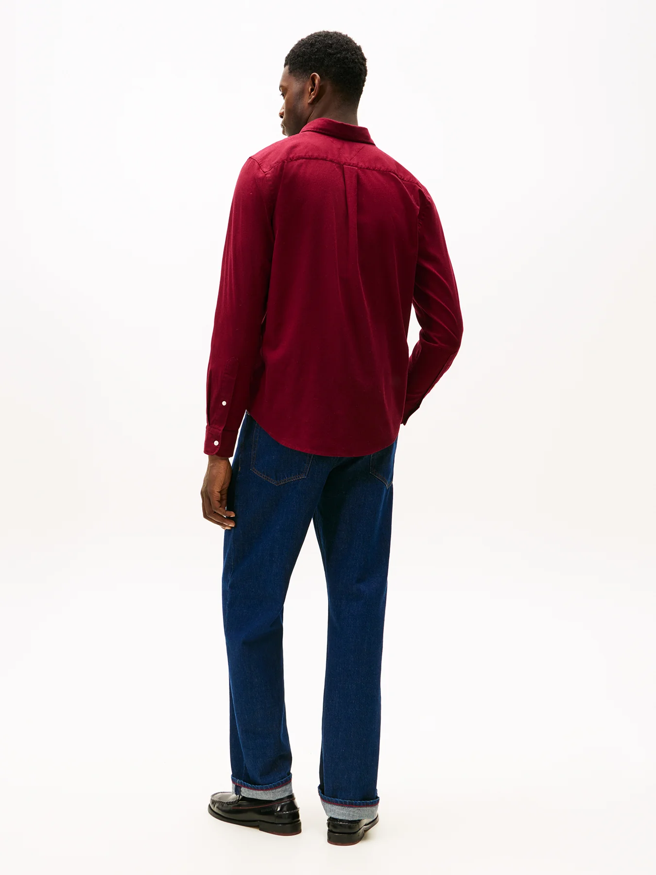 TH Flex Regular Fit Flannel Shirt Red - Image 3