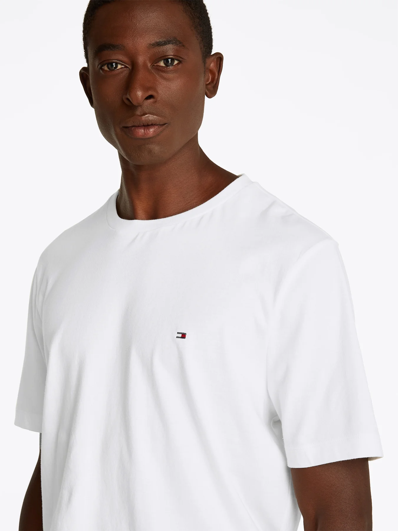 Flag Embroidery Crew Neck T-Shirt White - Image 5