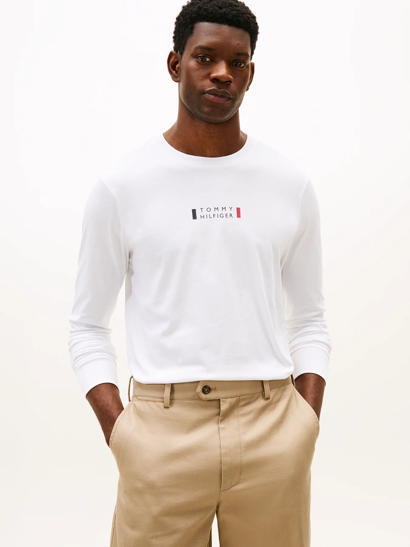 Long Sleeve Logo T-Shirt White - Image 4