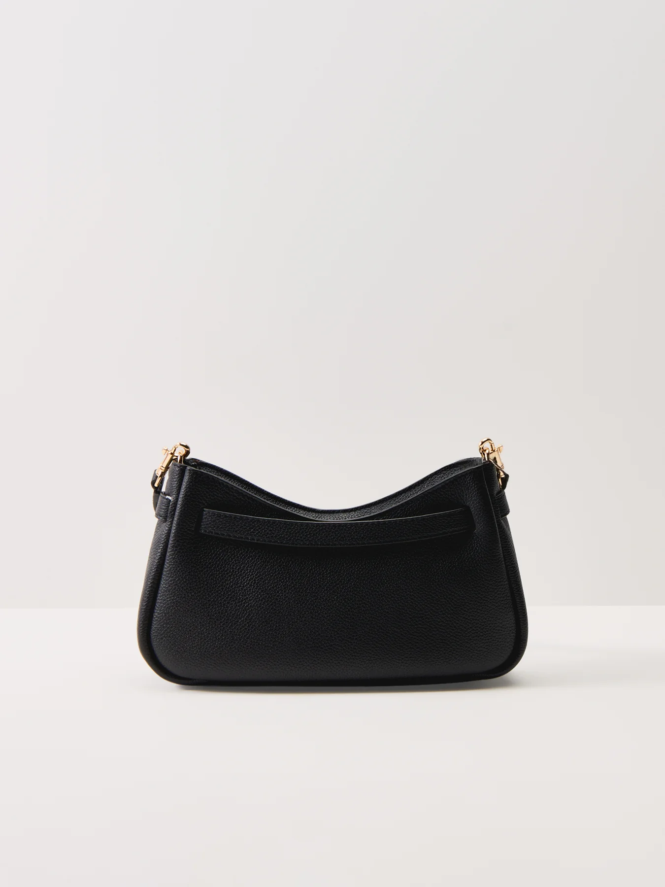Romy Zip Top Leather Crossbody Black - Image 3