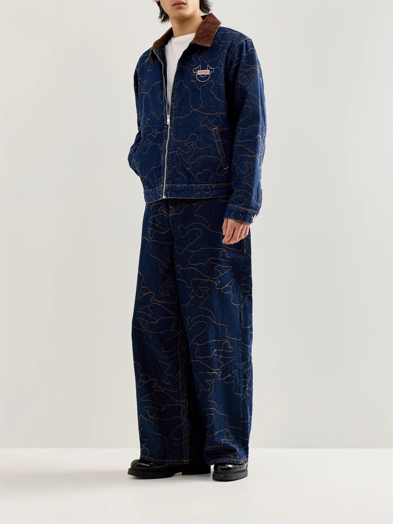 Embroidered Workwear Jacket Navy - Image 2