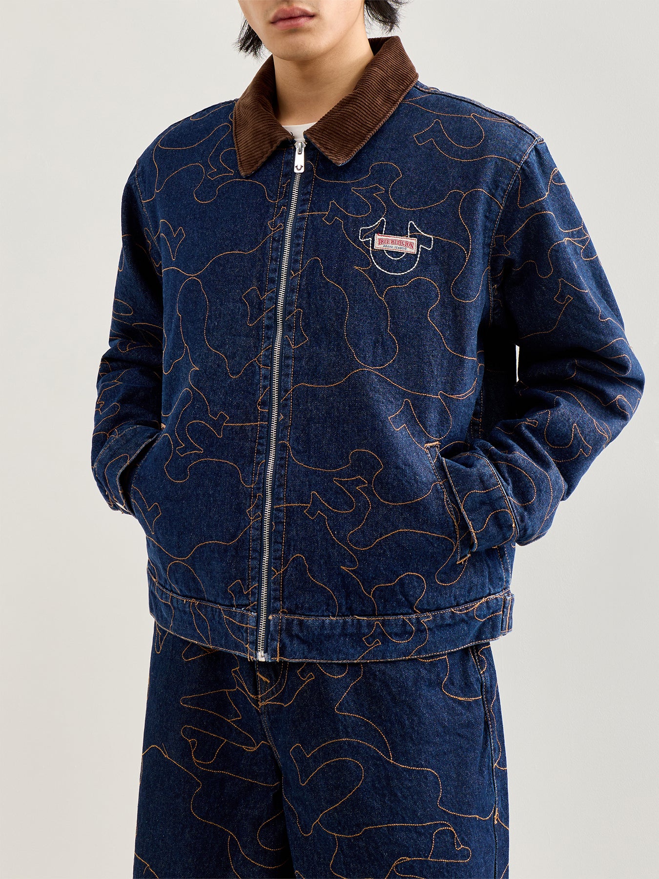 Embroidered Workwear Jacket Navy - Image 4