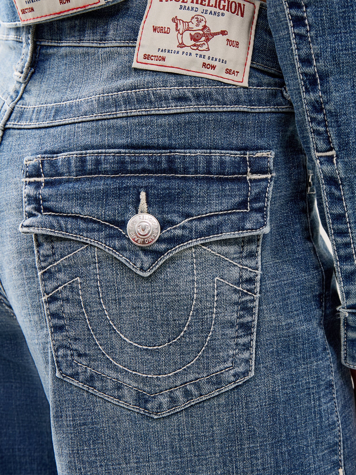 Baggy Flap Denim Trousers Blue - Image 3