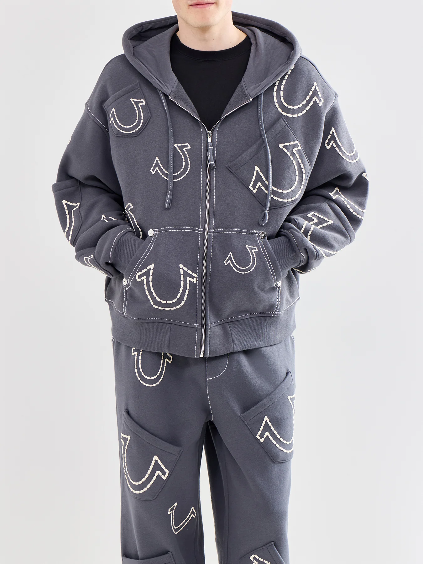 Zip Up Hoodie Grey - Image 4