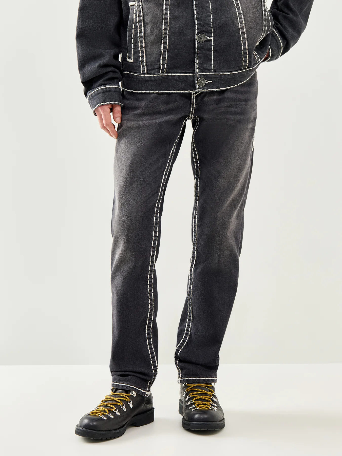 True Religion Rocco Super T Flap Jeans in Black - Image 4