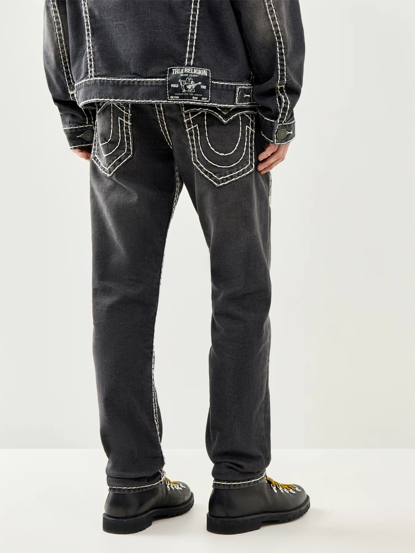 True Religion Rocco Super T Flap Jeans in Black - Image 5