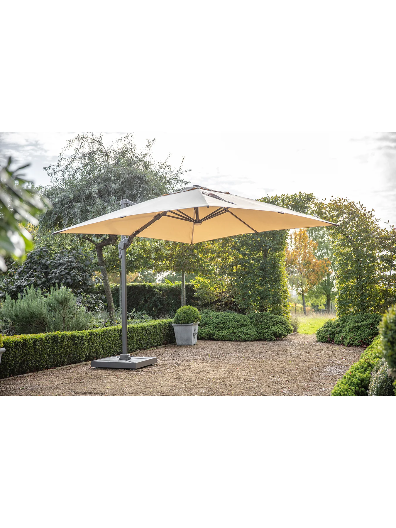 Truro 3M Sand Square Parasol with Granite Base - Image 3