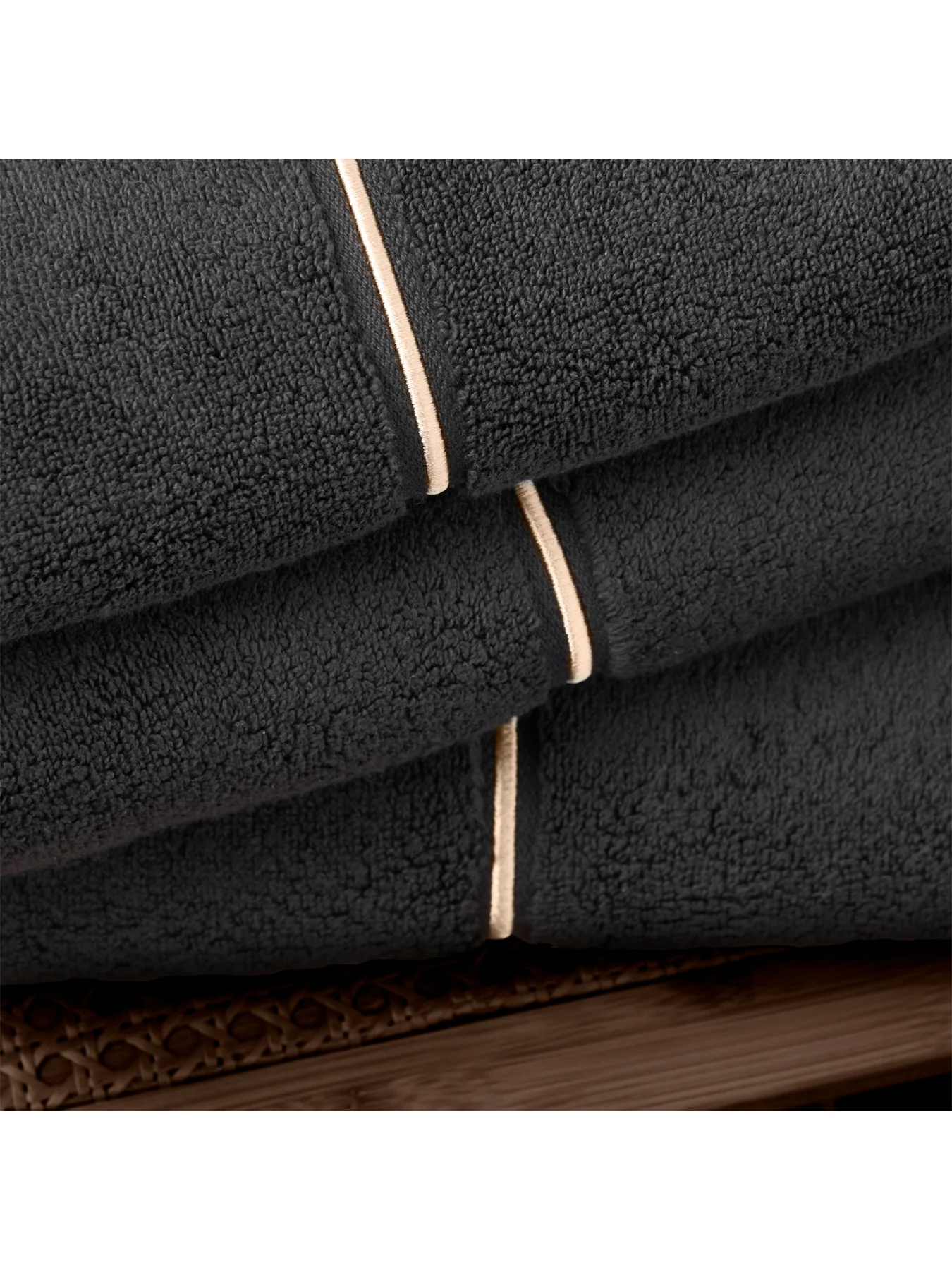Bianca Zero Twist Satin Stitch Bath Sheet Black - Image 4