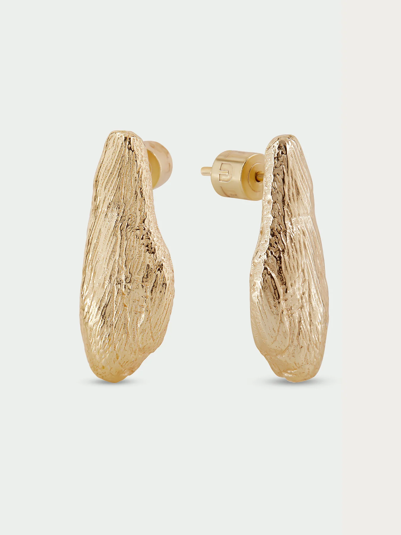 Ashen Gold Plated Stud Earrings - Image 3