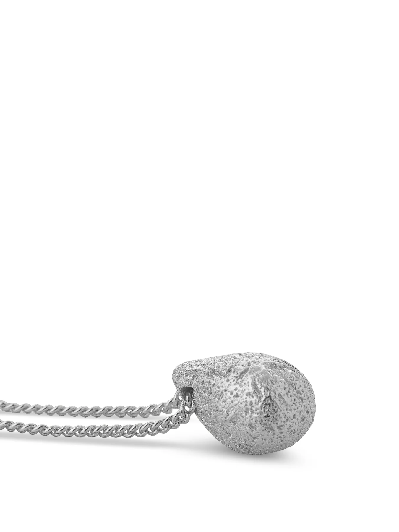 Dome Pendant Necklace Silver - Image 3