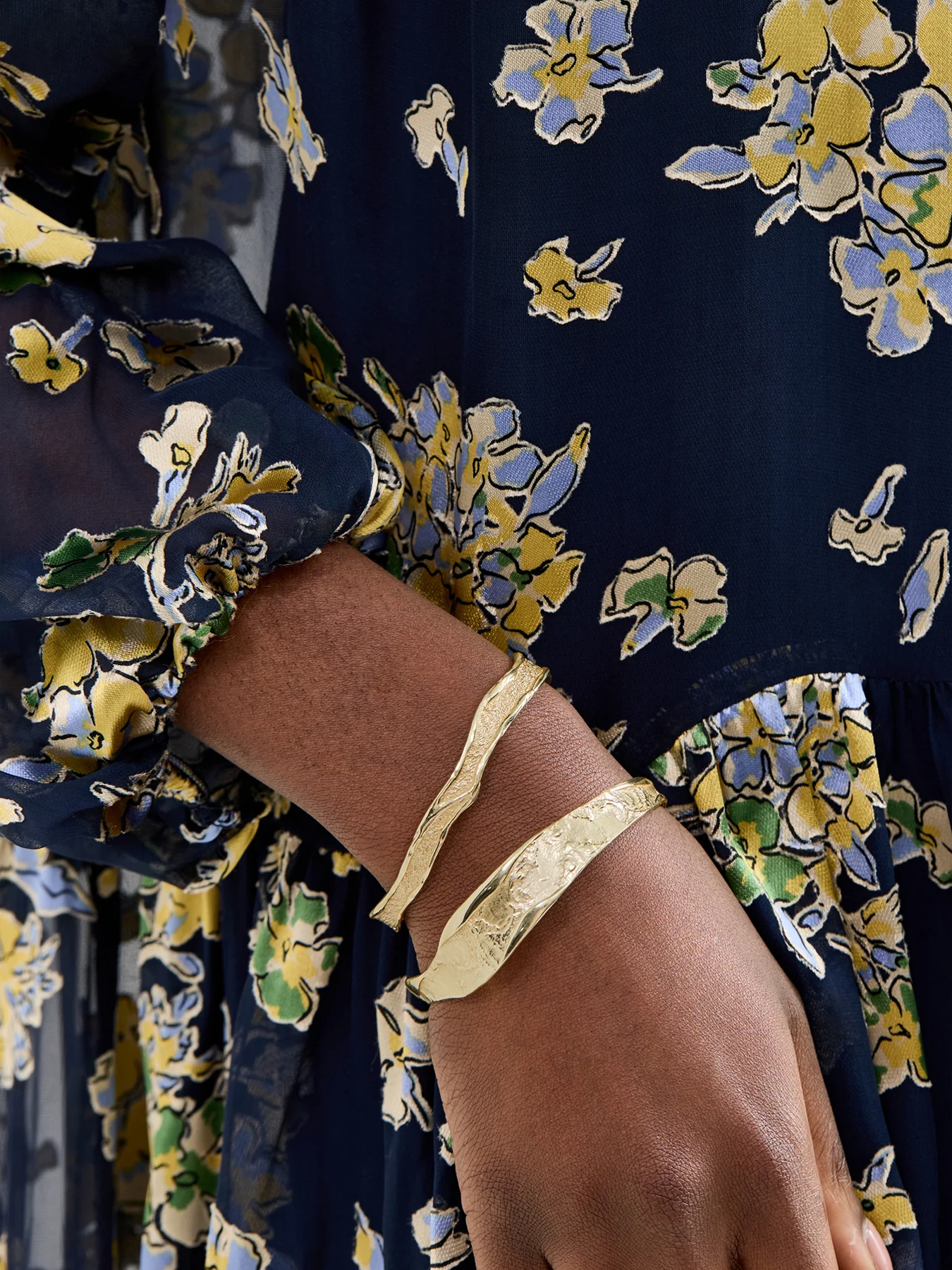 Edge Gold Plated Bangle - Image 2