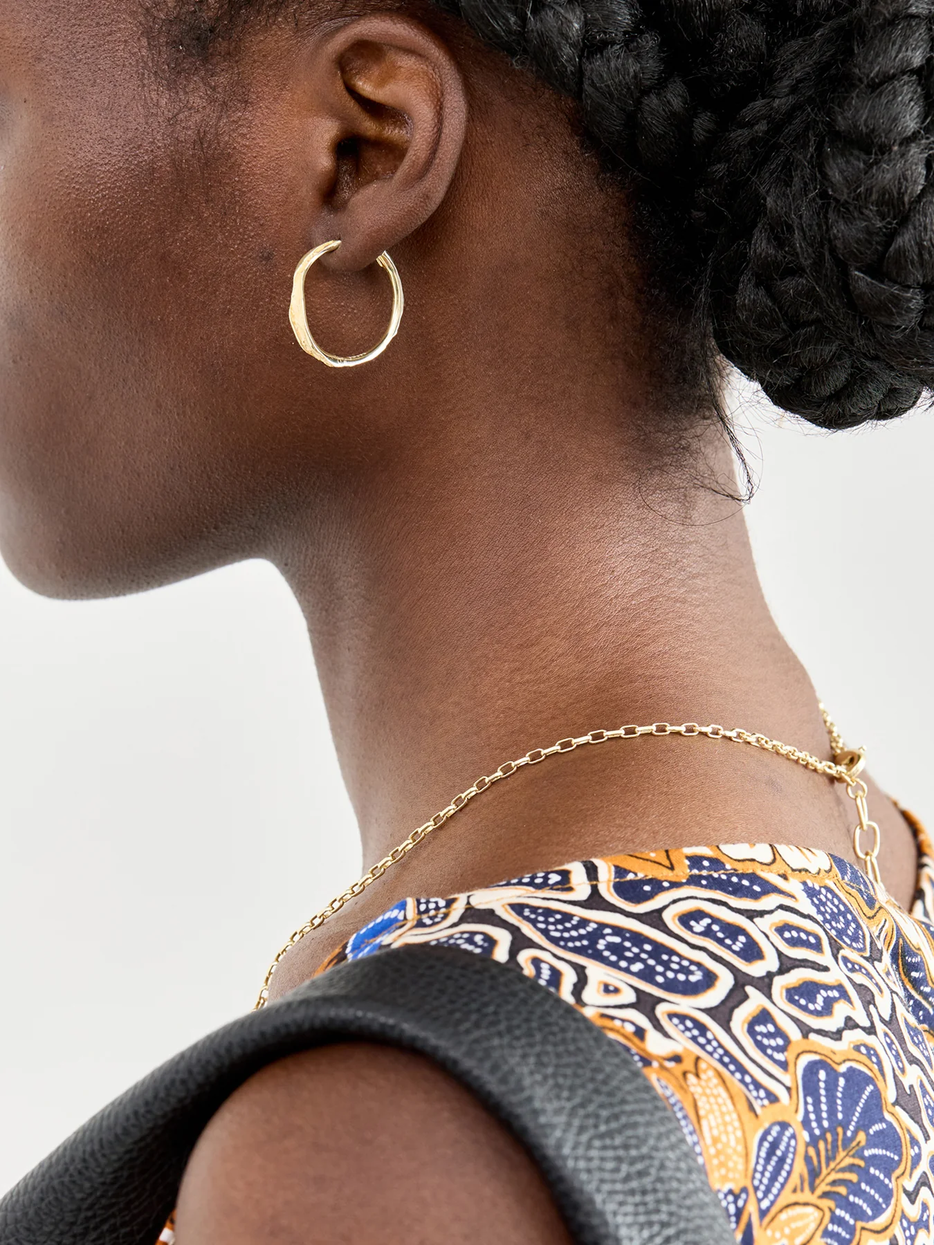 Edge Gold Plated Hoop Earrings - Image 2