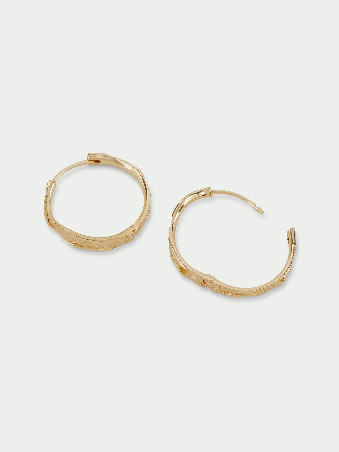 Edge Gold Plated Hoop Earrings - Image 4