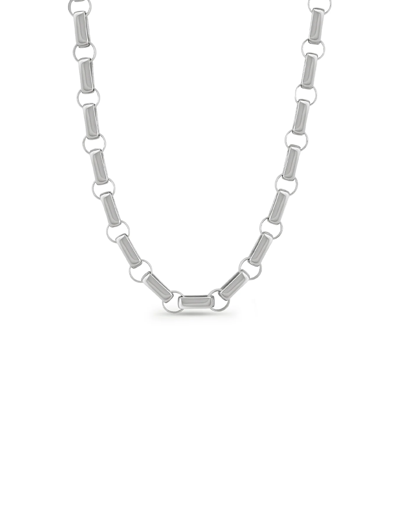 Fusion Sterling Silver Plated Chain Necklace